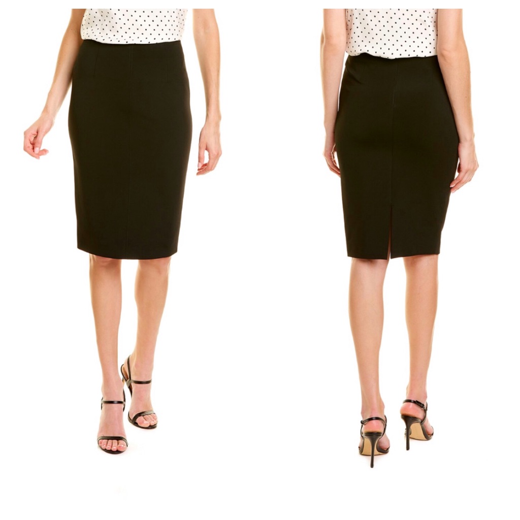 Les Copains Milano Stitch Black Pencil Skirt, Nwt